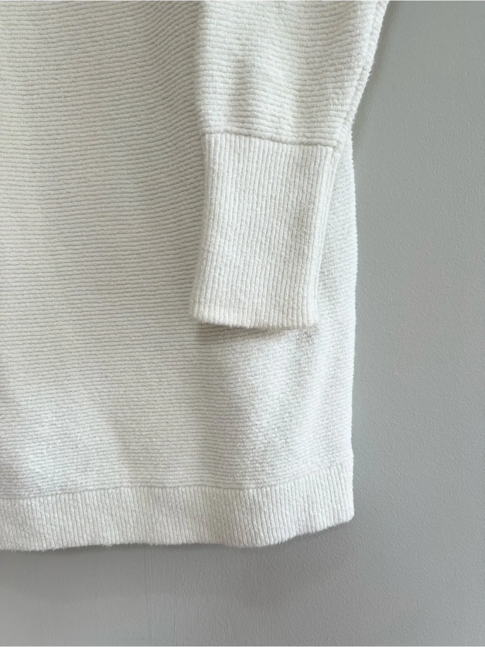 Free People Ottoman Slouchy Ribbed Stretch Knit Mock Neck Tunic Sweater Ivory, S